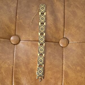 Gold and Black Star Pattern Bracelet